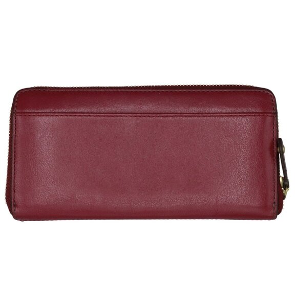 Coach Leather Zip Around Wallet Burgundy Classic Retro Timeless Old Money Preppy - Picture 3 of 15